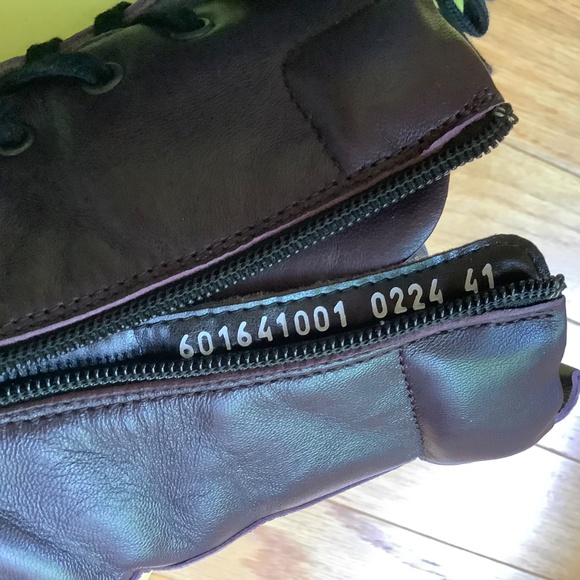 Fly London Daff Leather Wedge Combat Boot Dark Purple Sofia SZ 41/US 10 - Picture 9 of 16